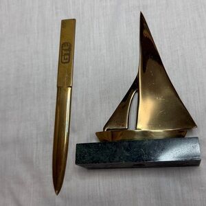 Vintage Brass Letter Opener Lot Sailboat GTE